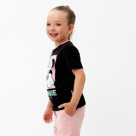 Футболка детская «Minnie» Минни Маус, рост 98-104, цвет чёрный