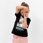 Футболка детская "Minnie" Минни Маус, рост 110-116, цвет чёрный - Фото 6
