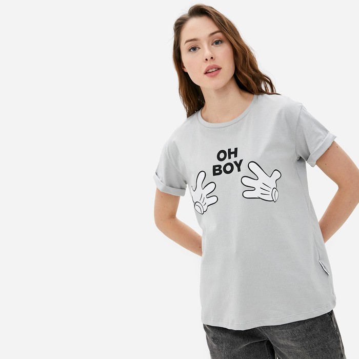 Футболка Oh boy Микки Маус, серый - Фото 1