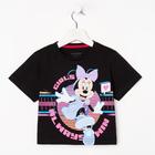 Футболка детская укороченная «Girls» Минни Маус, цвет чёрный  (артикул 6487489)  большой выбор товаров оптом и в розницу по низким ценам с доставкой