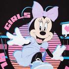 Футболка детская укороченная «Girls» Минни Маус, цвет чёрный - Фото 2