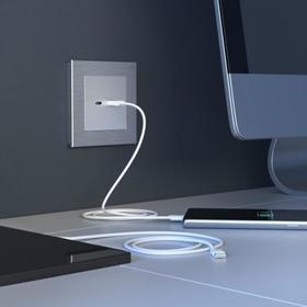 

Розетка W1171806, USB, тип A+С, цвет серебро
