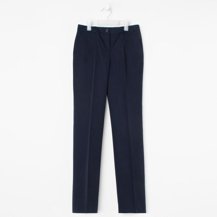 Школьные брюки для девочки, цвет тёмно-синий, рост 164 см - Фото 1