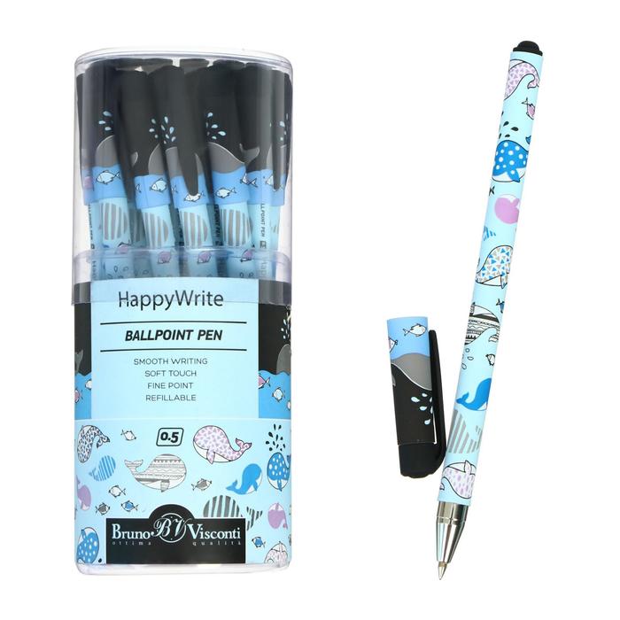 Ручка шариковая HappyWrite "Друзья.Киты", 0,5 мм, синие чернила - Фото 1