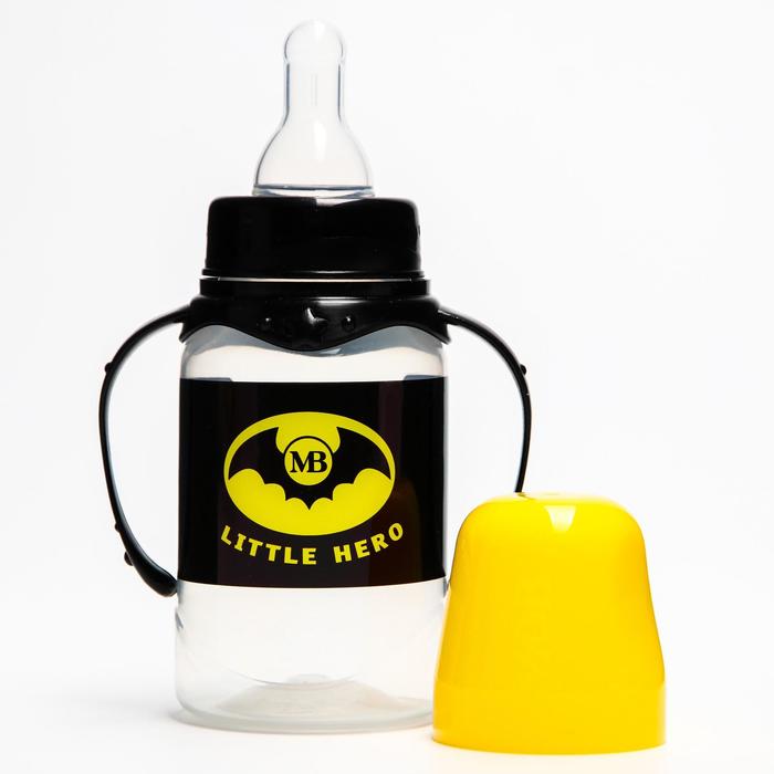 Бутылочка для кормления Little hero, классическое горло, от 0 мес, 150 мл., цилиндр, с ручками - фото 1898444112