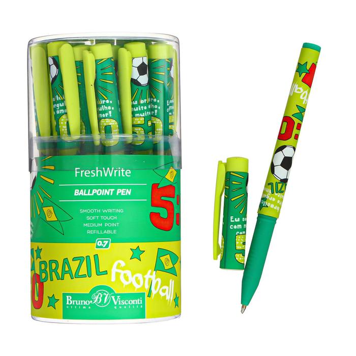 Ручка шариковая FreshWrite Футбол.Чемпионы.Бразилия, 0,7 мм, синие чернила