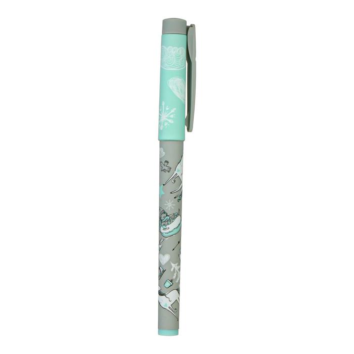 Ручка шариковая FreshWrite "Девочка и Единорог.Снежинки", 0,7 мм, синие чернила