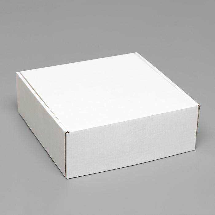 Коробка самосборная, белая, 26 х 26 х 9,5 см - Фото 1