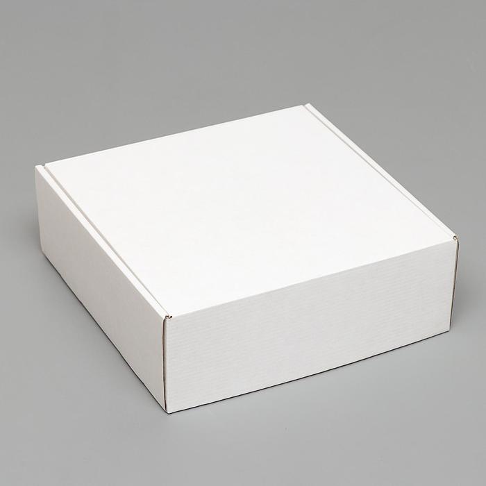 Коробка самосборная, белая, 27 х 27 х 9,5 см - Фото 1