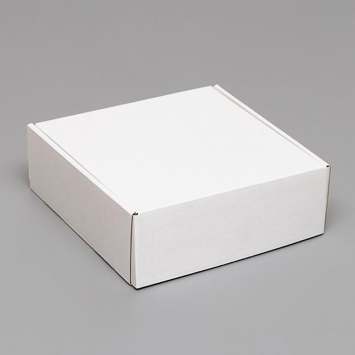 Коробка самосборная, белая, 23 х 23 х 8 см - Фото 1