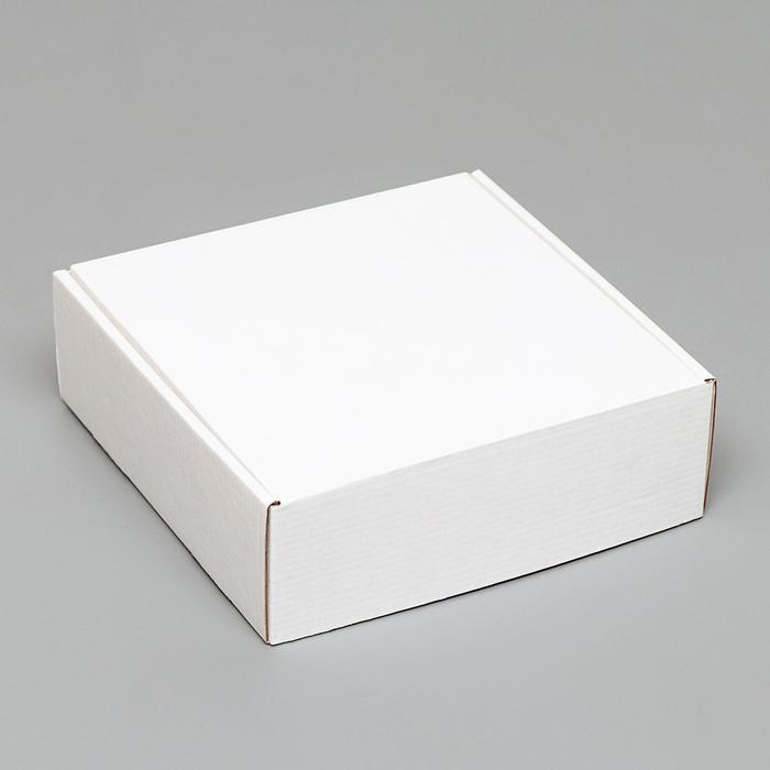 Коробка самосборная, белая, 21 х 21 х 7 см - Фото 1