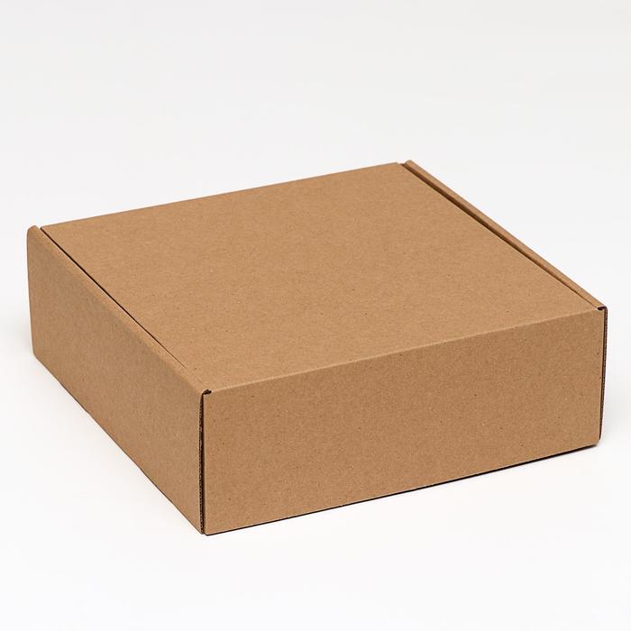 Коробка самосборная, крафт, 23 х 23 х 8 см - Фото 1