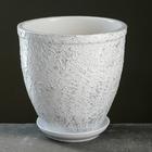 Горшок для цветов «Белое серебро», 2.4 л, d=17 см, h=17.4 см, керамика, с поддоном, белый - Фото 1