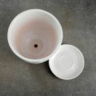 Горшок для цветов «Белое серебро», 1.8 л, d=15.6 см, h=14.4 см, керамика, с поддоном, белый - Фото 3