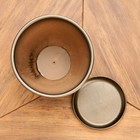 Горшок для цветов «Чёрное золото», керамический, с поддоном, 8 л, коричневый с золотой полосой - Фото 4