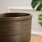 Горшок для цветов «Чёрное золото», керамический, с поддоном, 5 л, коричневый с золотой полосой - Фото 3