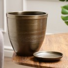 Горшок для цветов «Чёрное золото», керамический, с поддоном, 2.4 л - Фото 2