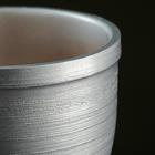 Горшок цветочный с поддоном 2.4 л, серый керамика, «Серебро» (М) - Фото 2