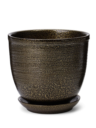 Горшок для цветов «Тёмное золото», керамический, с поддоном, 1.8 л