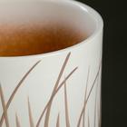 Горшок цветочный с поддоном 0,9л, белый с рисунком керамика, "Травинка" (М) - фото 43238902