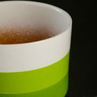 Горшок цветочный с поддоном 1,7л, белый/зеленый керамика, "Лайм" (М) - фото 40395510