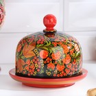 Маслёнка «Круг», 15×12 см, дерево хохлома - Фото 1