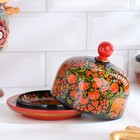 Маслёнка «Круг», 15×12 см, дерево хохлома - Фото 2