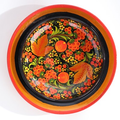 Маслёнка «Круг», 15×12 см, дерево хохлома