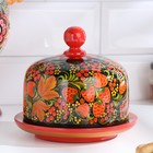 Маслёнка «Круг», 15×12 см, дерево хохлома - Фото 4