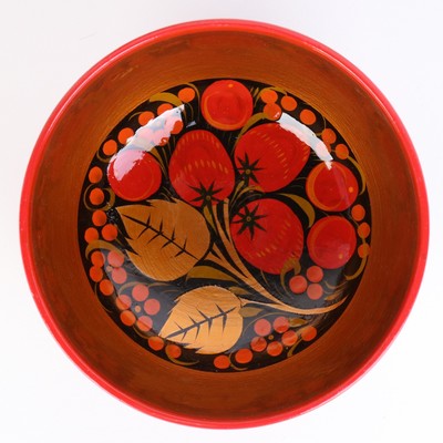 Пиала дерево хохлома, 13×7 см, 300 мл