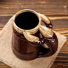 Пивная кружка "Рак Бочка", коричневая, керамика, 0.7 л - Фото 4