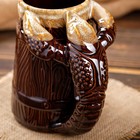 Пивная кружка "Рак Бочка", коричневая, керамика, 0.7 л - Фото 5