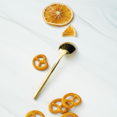 Ложка чайная Magistro Kolos, длина 14 см, нержавеющая сталь, золотистая