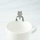 Ложка чайная из нержавеющей стали Magistro «Котик», длина 11,5 см, цвет серебряный - фото 3860693