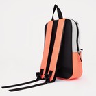Рюкзак текстильный с карманом, серый/оранжевый, 22х13х30 см - Фото 3