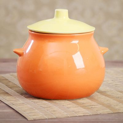 Горшок духовой "Капля", жёлто-оранжевый, 0.6 л, микс