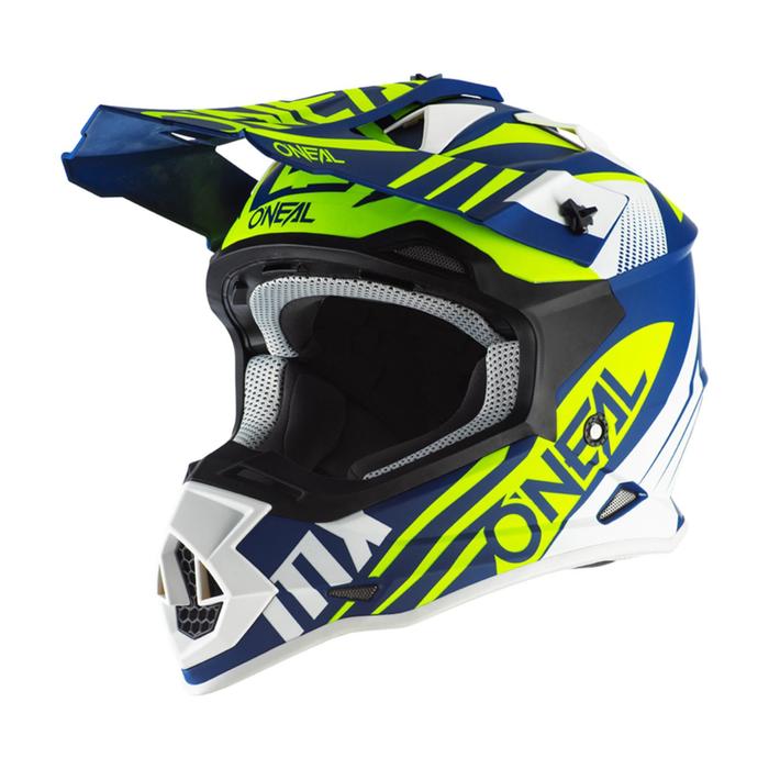 Шлем кроссовый O’NEAL 2Series SPYDE 2.0, размер S, синий, жёлтый