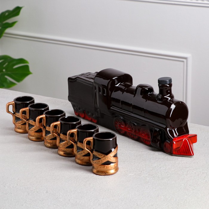 Набор для напитков "Паровоз", 7 предметов, 1.3/0.1 л - Фото 1