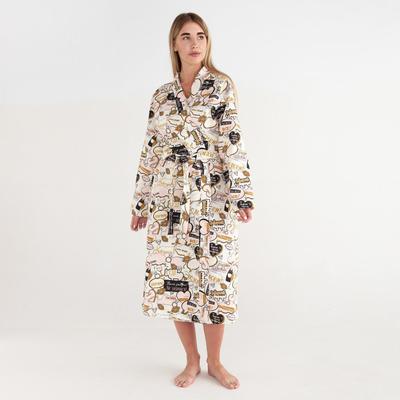Халат женский удлинённый Этель «Девичник», размер 54-56, вафля 200 г/м², хлопок