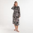 Халат женский удлинённый Этель «Леопард», размер 50-52, вафля 200 г/м², хлопок - Фото 1