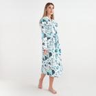 Халат женский удлинённый Этель «Mint mood», размер 50-52, вафля 200 г/м², хлопок - Фото 1