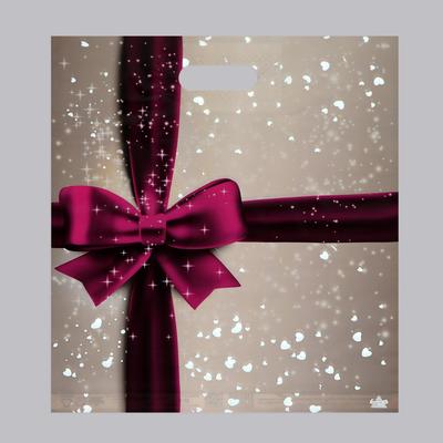 Пакет «Подарочный перламутр», полиэтиленовый с вырубной ручкой, 60 мкм, 38×45 см