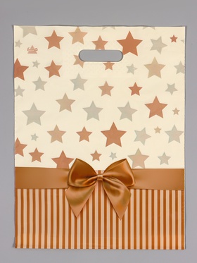Пакет «Звезды в подарок», полиэтиленовый с вырубной ручкой, 31?40 см, 60 мкм (комплект 50 шт)