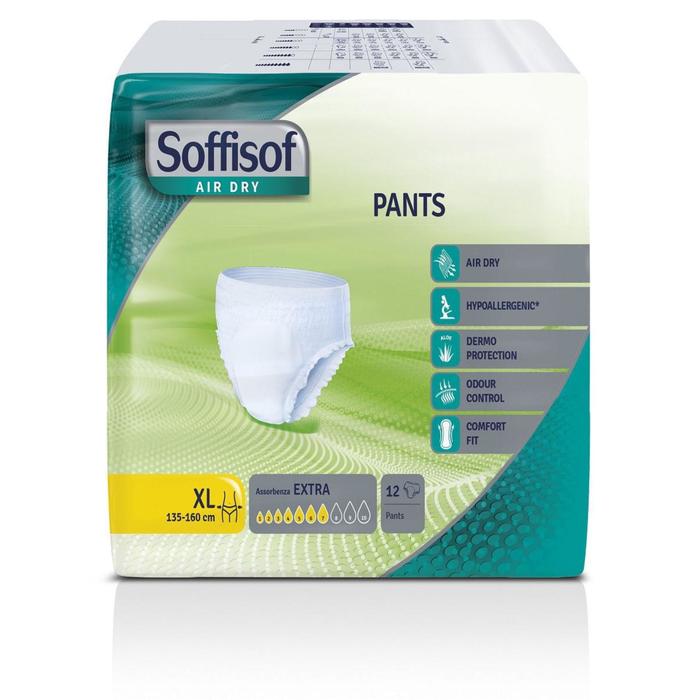 Soffisof Подгузники для взрослых AIR DRY PANTS EXTRA, размер XL, 12 шт - Фото 1
