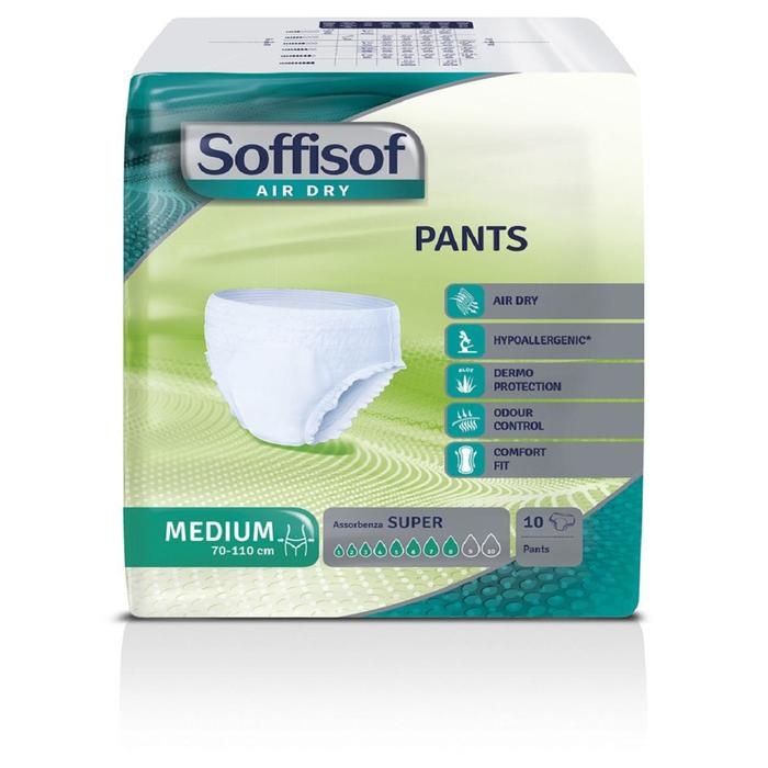 Soffisof Подгузники для взрослых AIR DRY PANTS SUPER, размер M, 10 шт - Фото 1