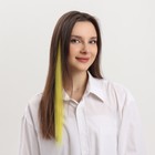 Локон накладной, прямой волос, на заколке, 50 см, 5 гр, цвет жёлтый - Фото 4