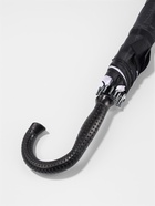 Зонт - трость полуавтоматический «Однотонный», двухслойный, 16 спиц, R=52/60 см, d=104 см, черно-белый - Фото 4