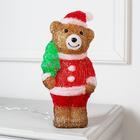 Светодиодная фигура «Медведь с ёлкой» 10 × 30 × 10 см, акрил, 30 LED, 220 В, свечение белое - фото 9304897