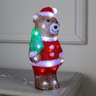 Светодиодная фигура «Медведь с ёлкой» 10 × 30 × 10 см, акрил, 30 LED, 220 В, свечение белое - фото 9304899
