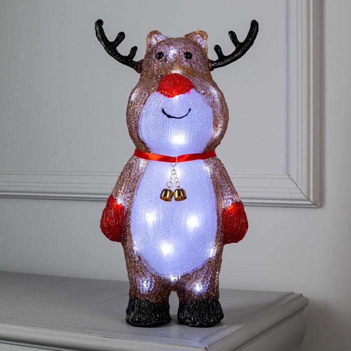 Светодиодная фигура «Сказочный олень» 16 × 40 × 12 см, акрил, 40 LED, 220 В, свечение белое - фото 1907240387